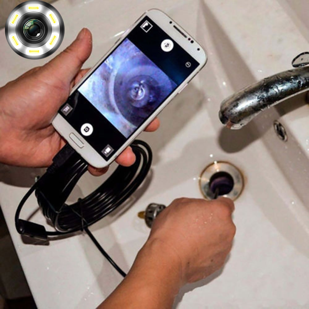 Caméra Endoscope 3-en-1 (7mm) avec Câble de 1m/2m/5m - Étanche IP67
