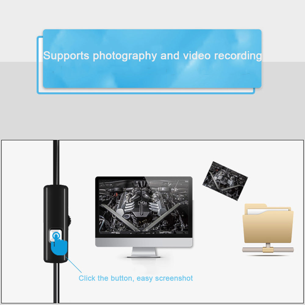 Caméra Endoscope 3-en-1 (7mm) avec Câble de 1m/2m/5m - Étanche IP67