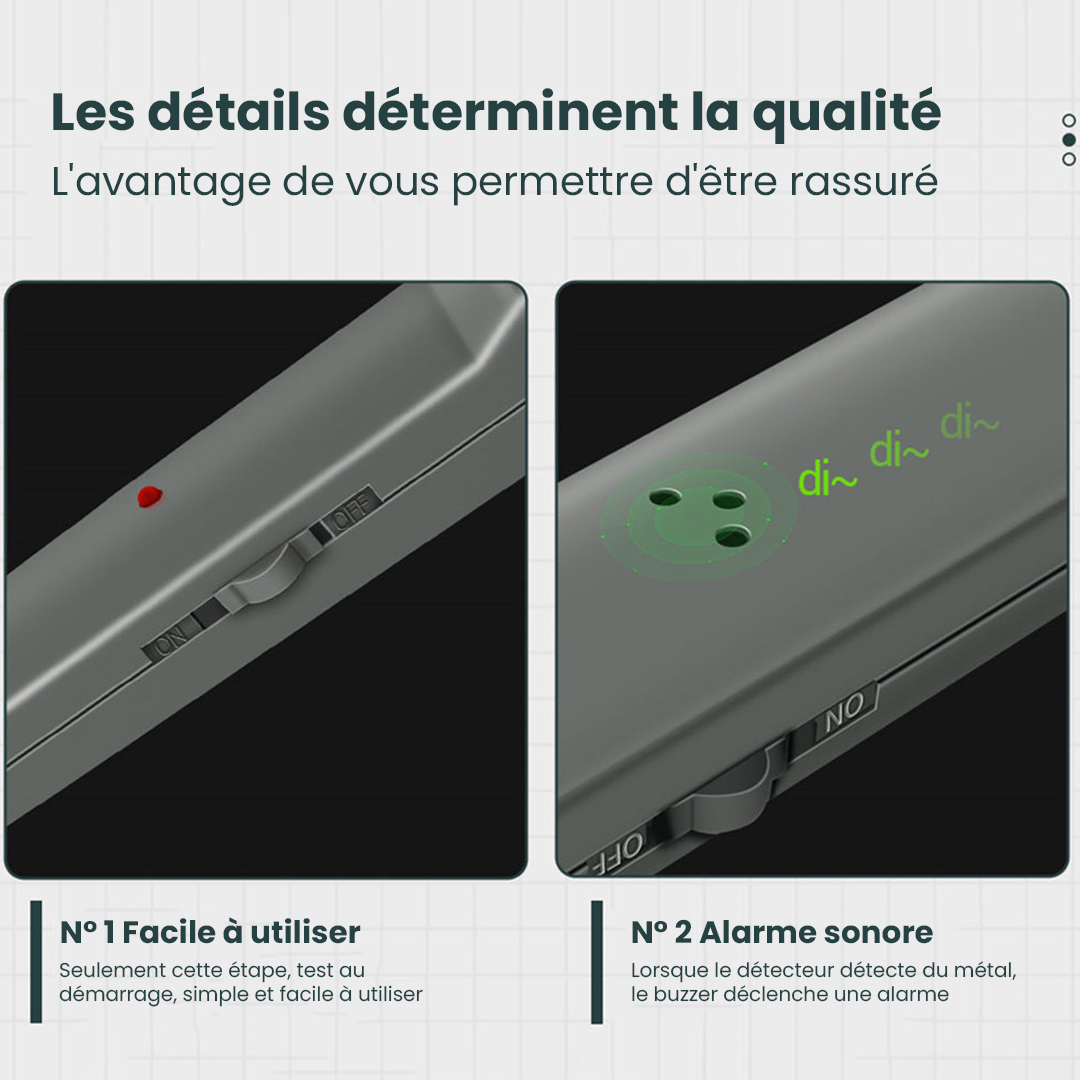 Détecteur de Métaux DM3004A - Scanner Portatif Haute Sensibilité
