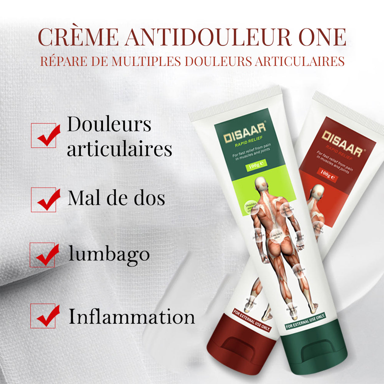 Baume de Massage Musculaire 100G - Soulage les Douleurs Articulaires et Musculaires