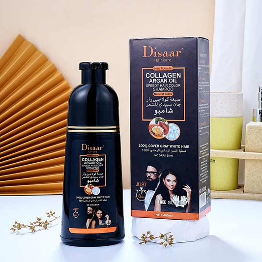 Disaar Shampooing Colorant Réparateur au Collagène et Argan