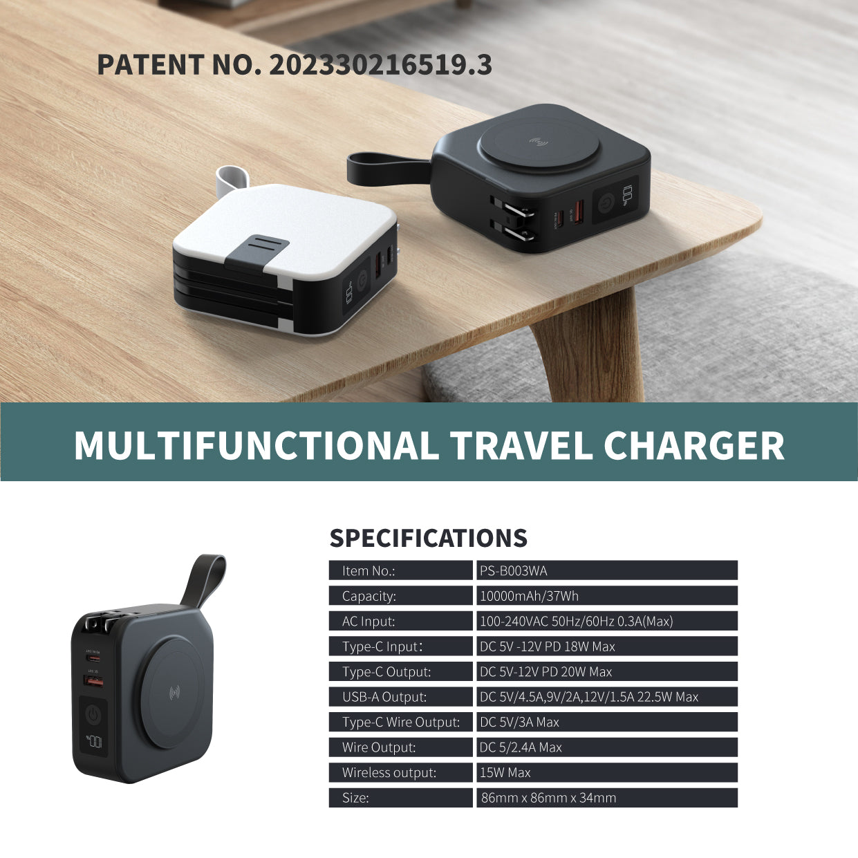 TravelBank 5 en 1 Mini Power Bank magnétiques universel