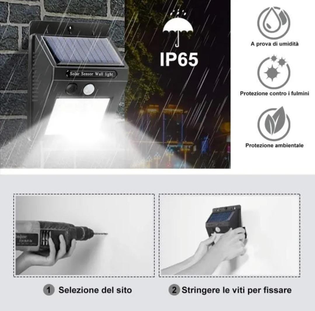 Lampe Solaire d'Extérieur avec Détecteur de Mouvement - 6W