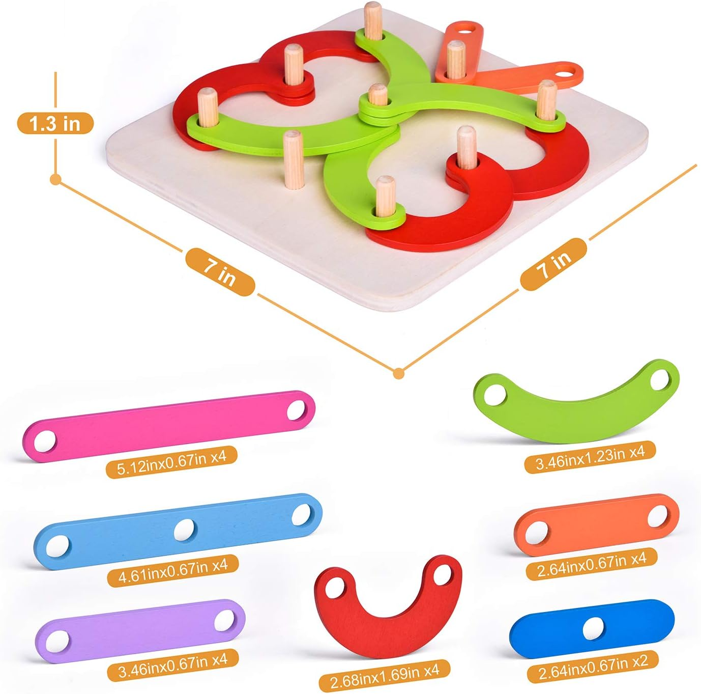 Jeu de Bloc Éducatif en Bois – Lettres, Chiffres et Formes