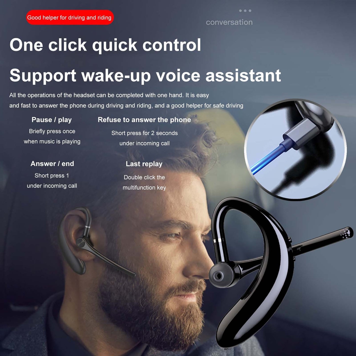 Écouteurs sans fil avec microphone