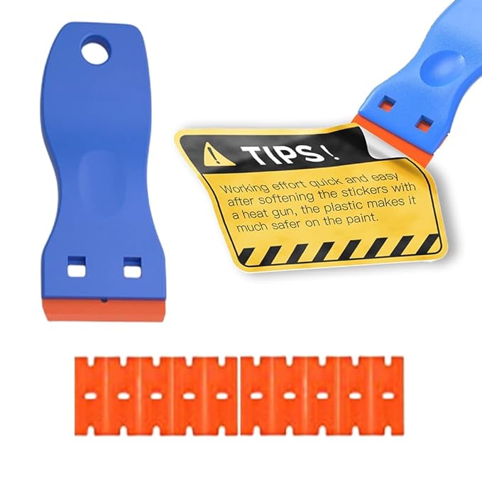 Grattoir à lame de rasoir en plastique VEVOR 2 pièces Outil de grattoir 120 pièces Lames en plastique POM