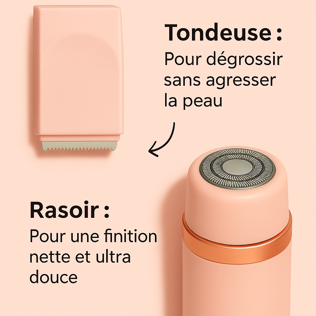 Rasoir Électrique Femme 2-en-1 – Waterproof & Rechargeable | Doux & Sans Douleur