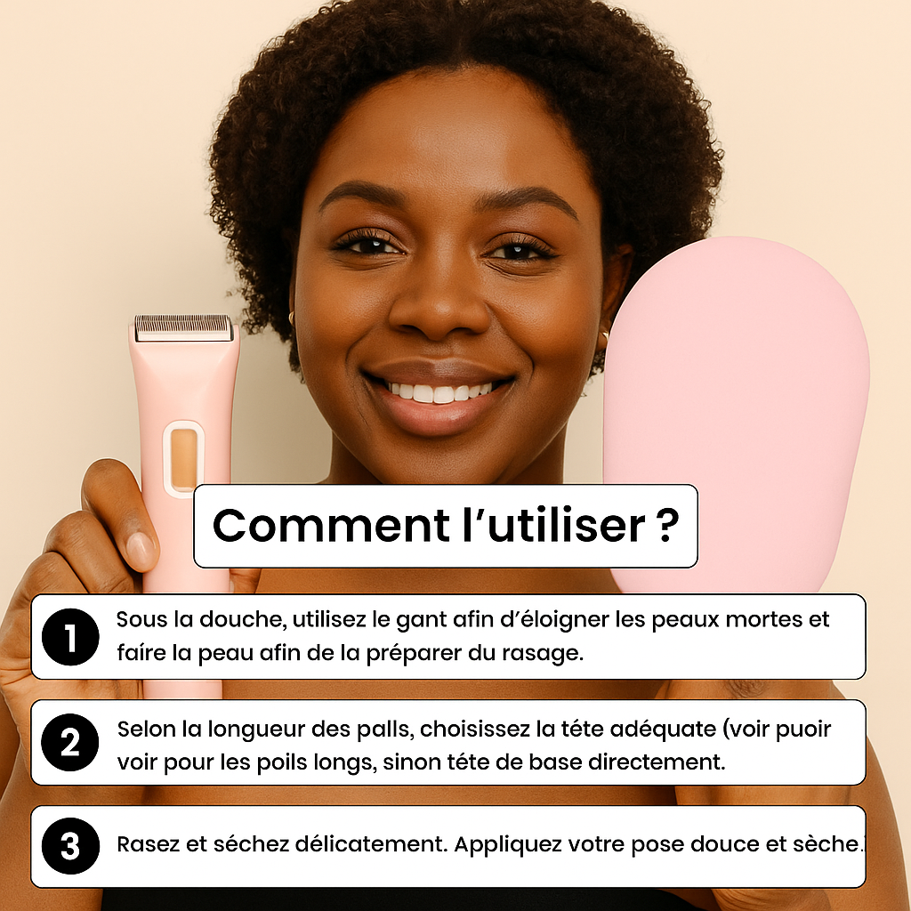 Rasoir Électrique Femme 2-en-1 – Waterproof & Rechargeable | Doux & Sans Douleur