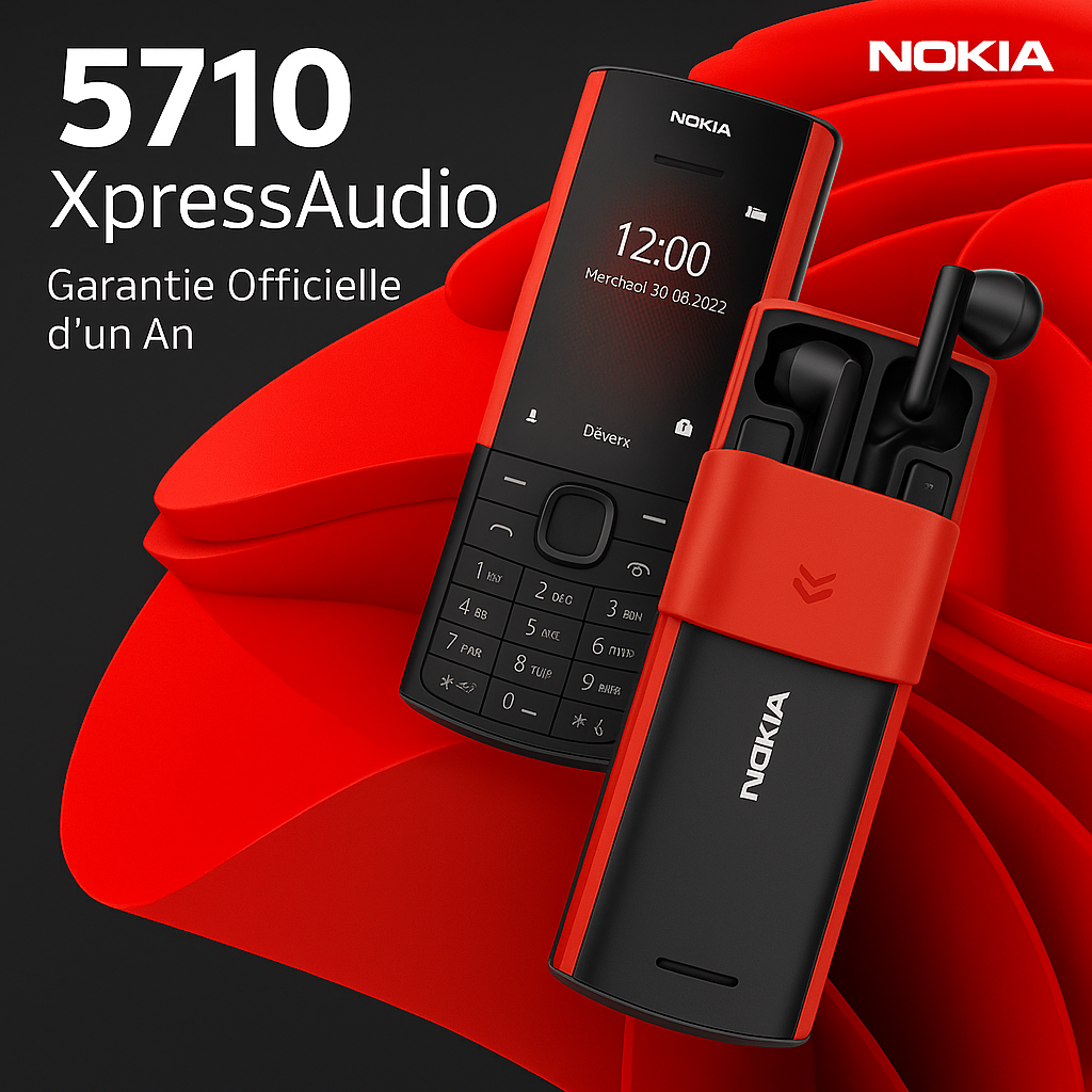 Nokia 5710 XA – Téléphone Futuriste avec Écouteurs Bluetooth Intégrés