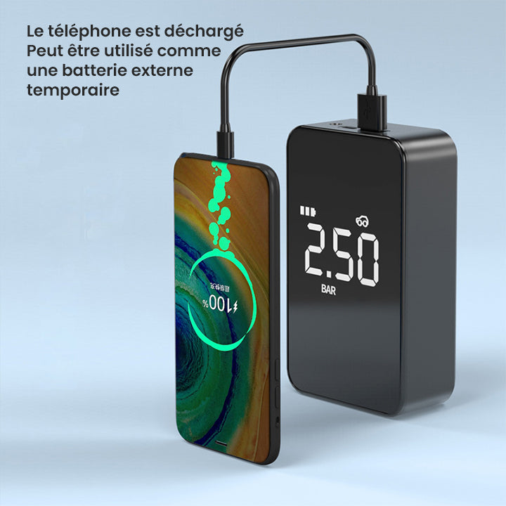 Compresseur d'Air Portable Sans Fil pour Pneus de Voiture