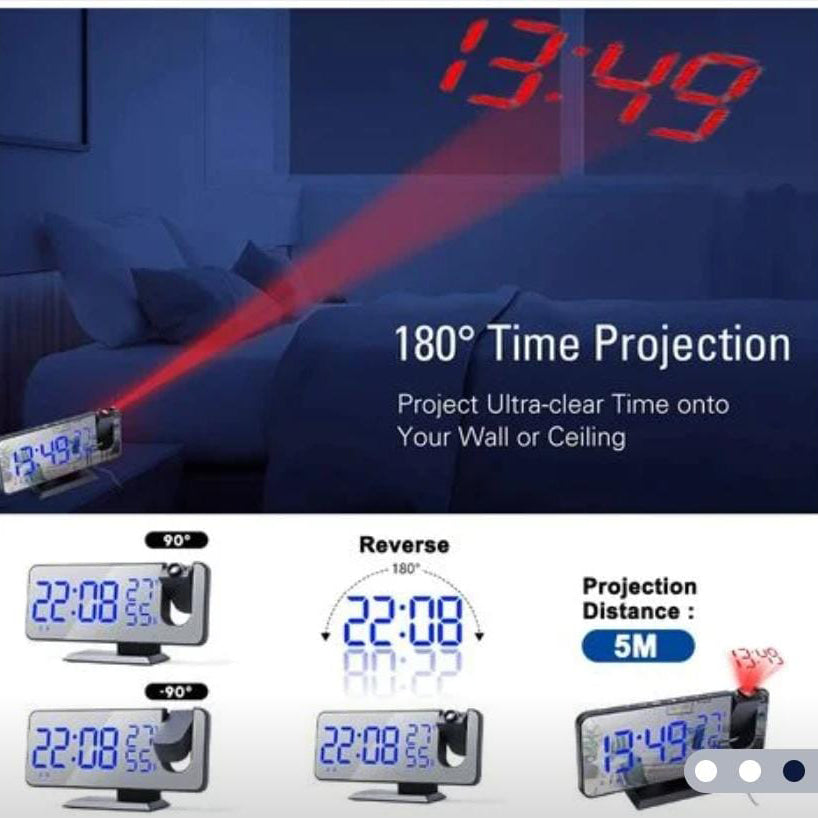 Réveil à Projection LED avec Affichage Miroir Gaosiio