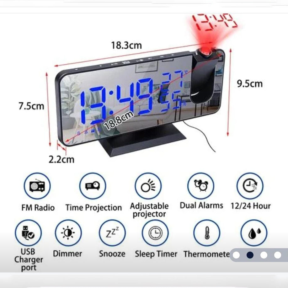 Réveil à Projection LED avec Affichage Miroir Gaosiio