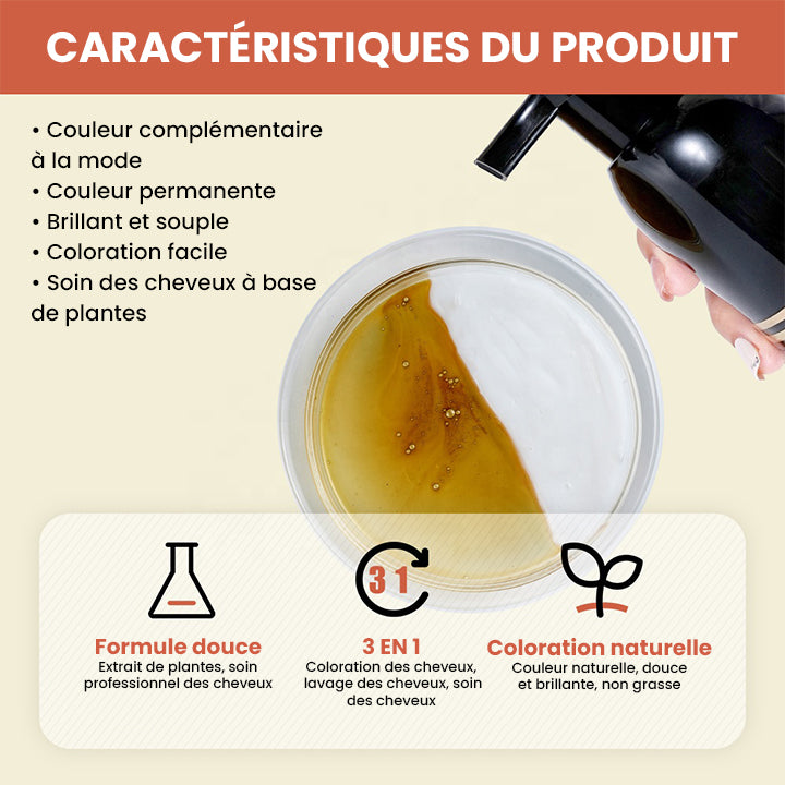 Disaar Shampooing Colorant Réparateur au Collagène et Argan