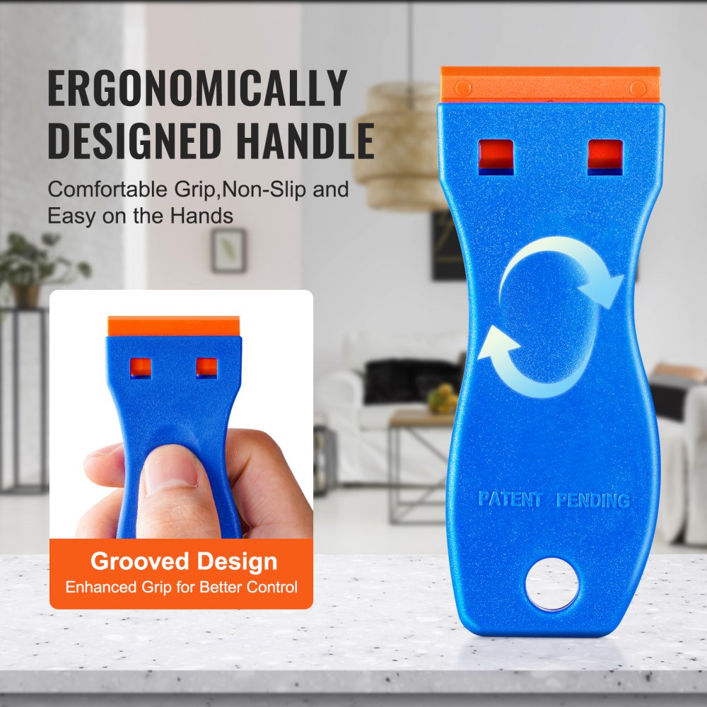 Grattoir à lame de rasoir en plastique VEVOR 2 pièces Outil de grattoir 120 pièces Lames en plastique POM